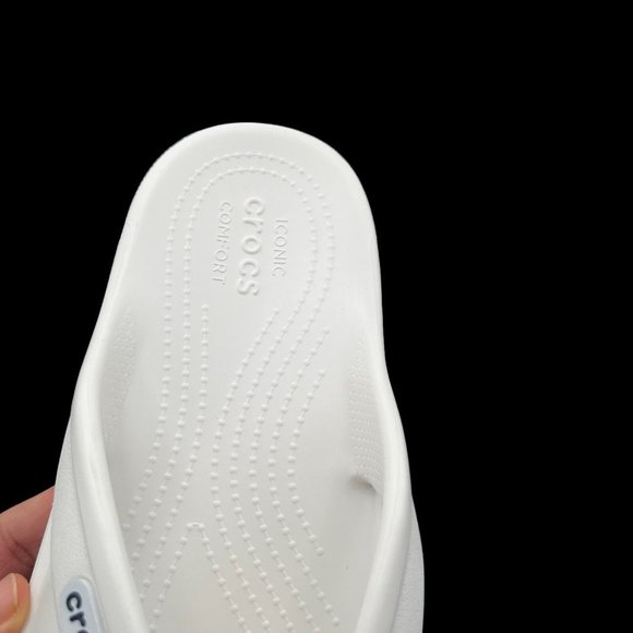 Crocs Womens Bayaband Flip Flop Sandals Size 7 White Water Friendly Lightweight - Picture 8 of 16